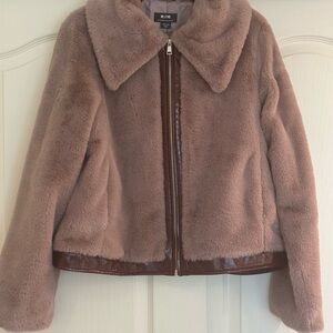 Anthropologie Maeve Women's Faux Fur Jacket - Lilac